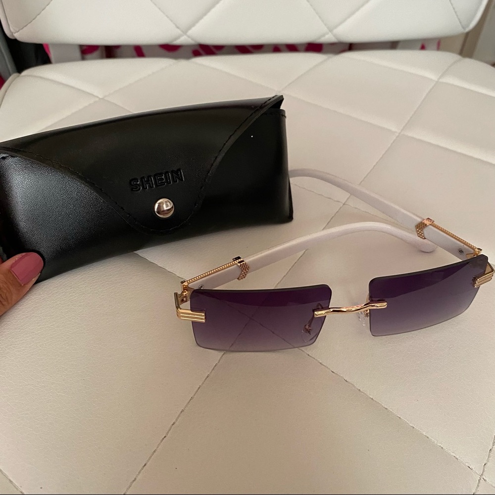 Rimless retro sunglasses shades